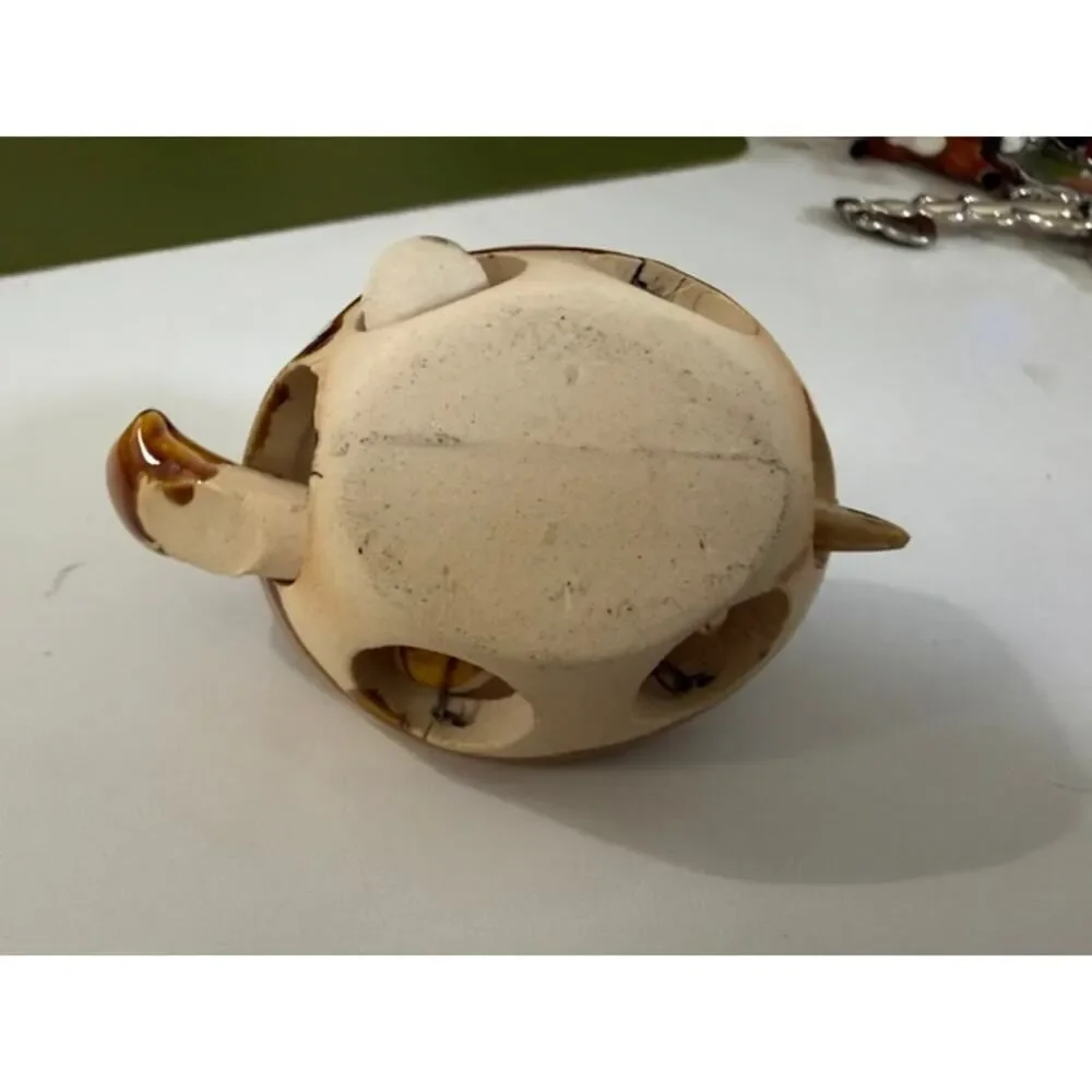 Good Luck Ceramic Turtle Figurine Bobbing Head and Feet 3.5